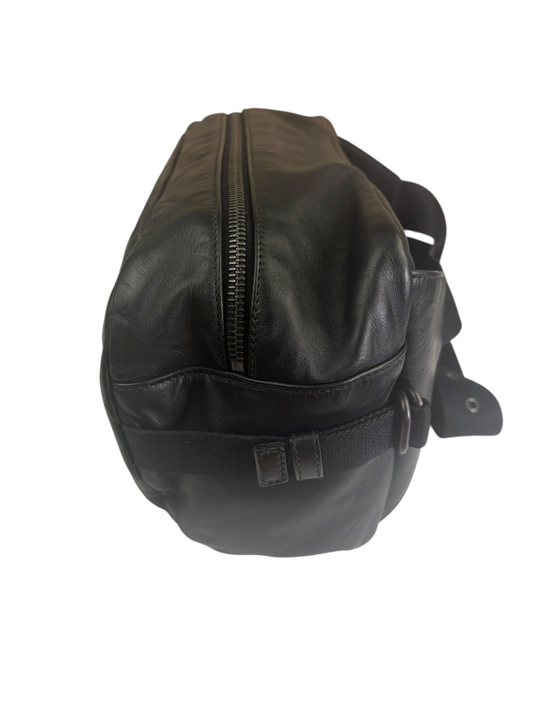 Bottega Veneta Black Leather Intrecciato Trim Belt Bag