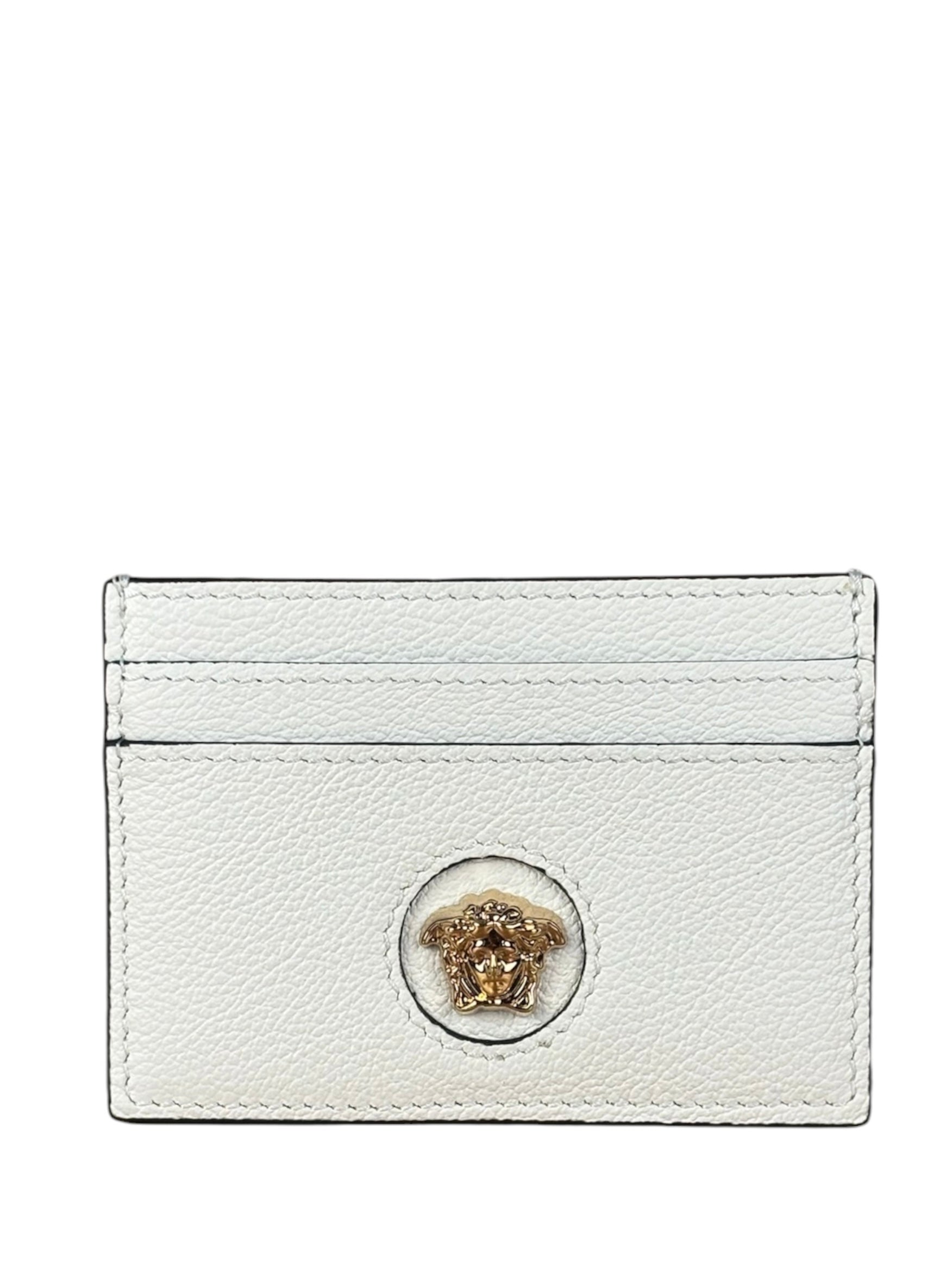Versace White Leather Medusa Card Holder