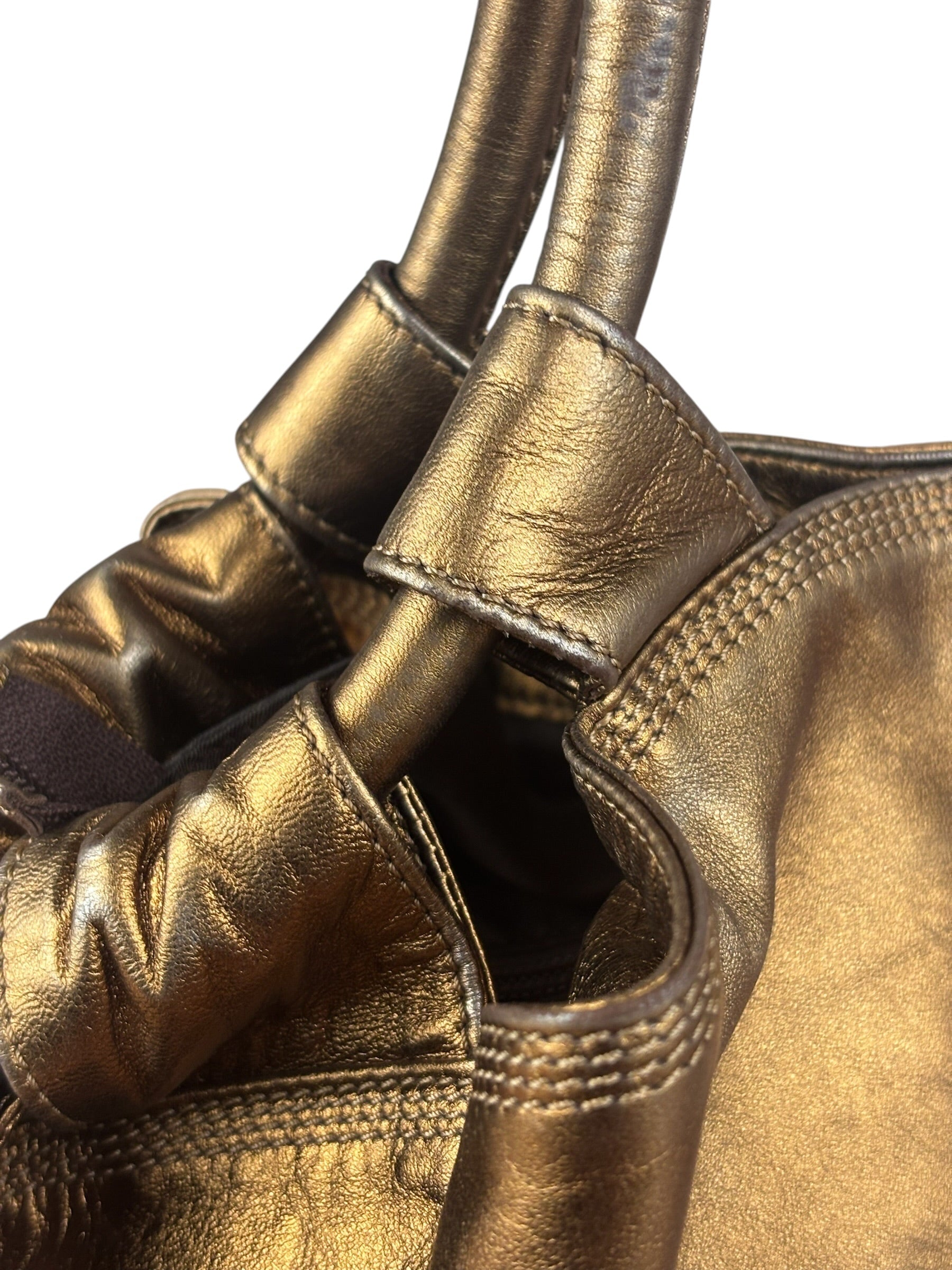 Loewe Vintage Metallic Brown Nappa Aire Hobo Tote Bag