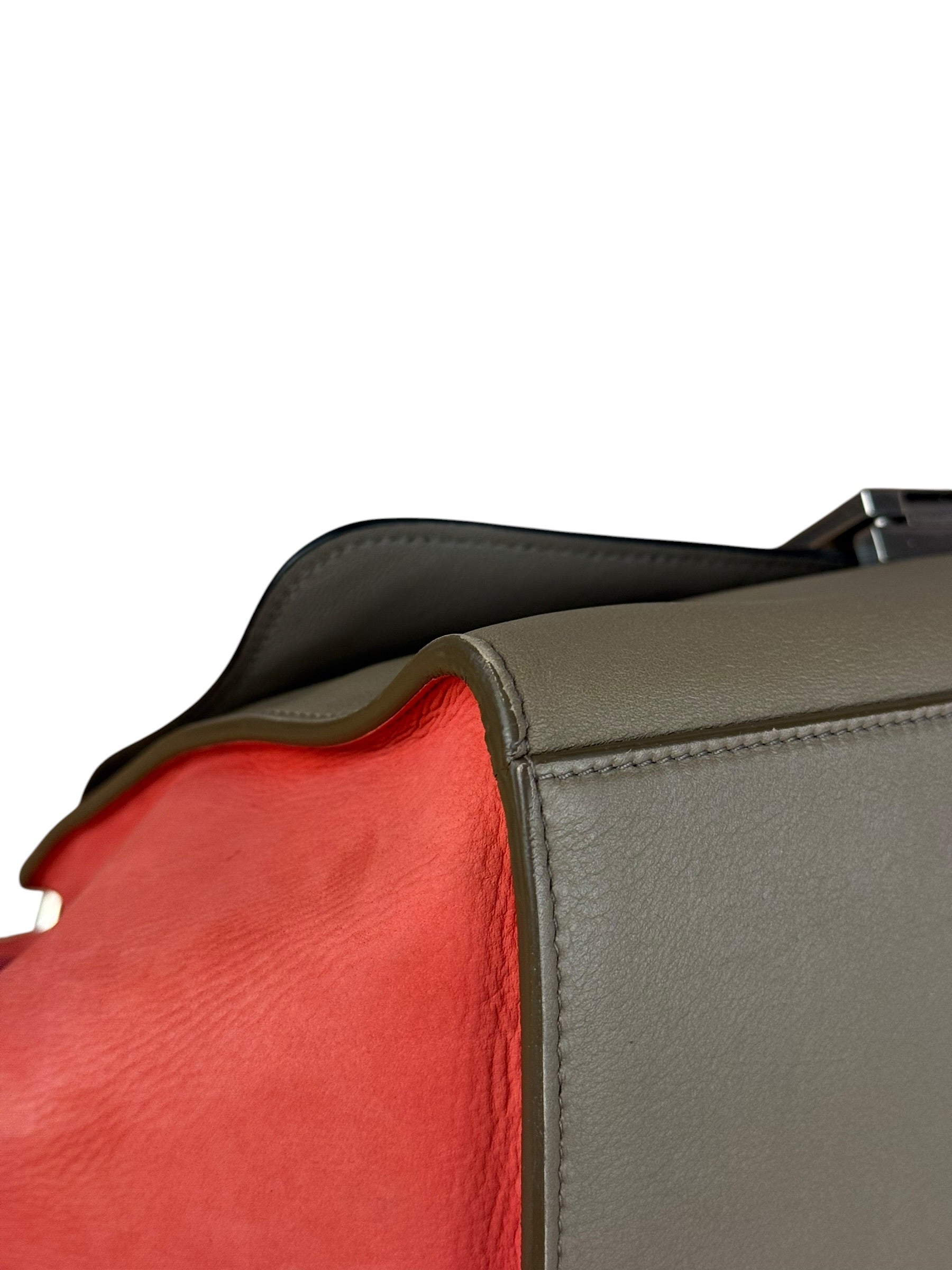 Celine Tricolor Trapeze Pebbled Leather Hand Bag