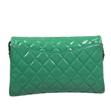 Chanel Green Quilted Patent Leather Flap Bag 2012