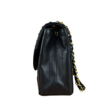 Chanel Black Quilted Half Moon Flap Bag 1990