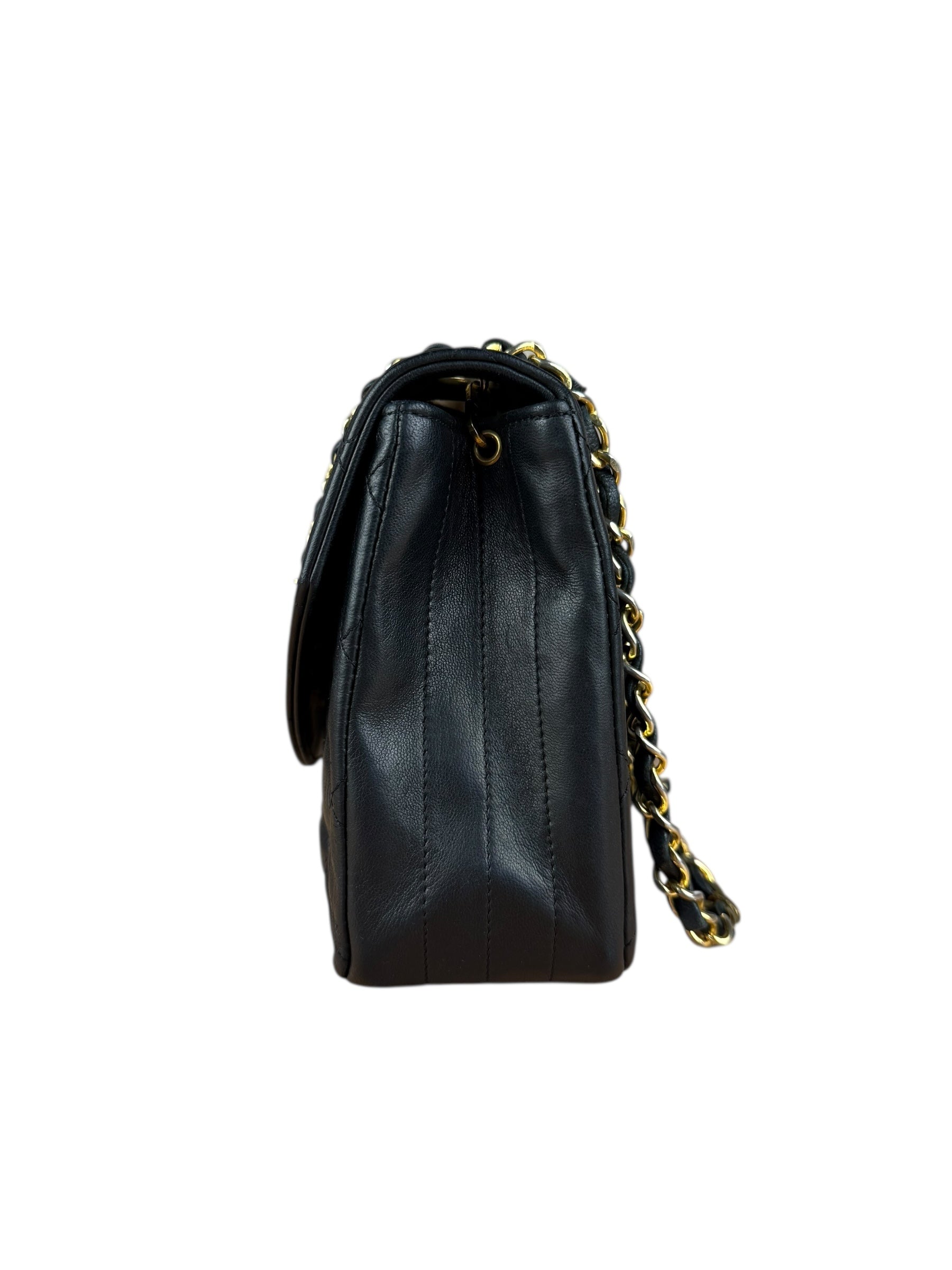 Chanel Black Quilted Half Moon Flap Bag 1990