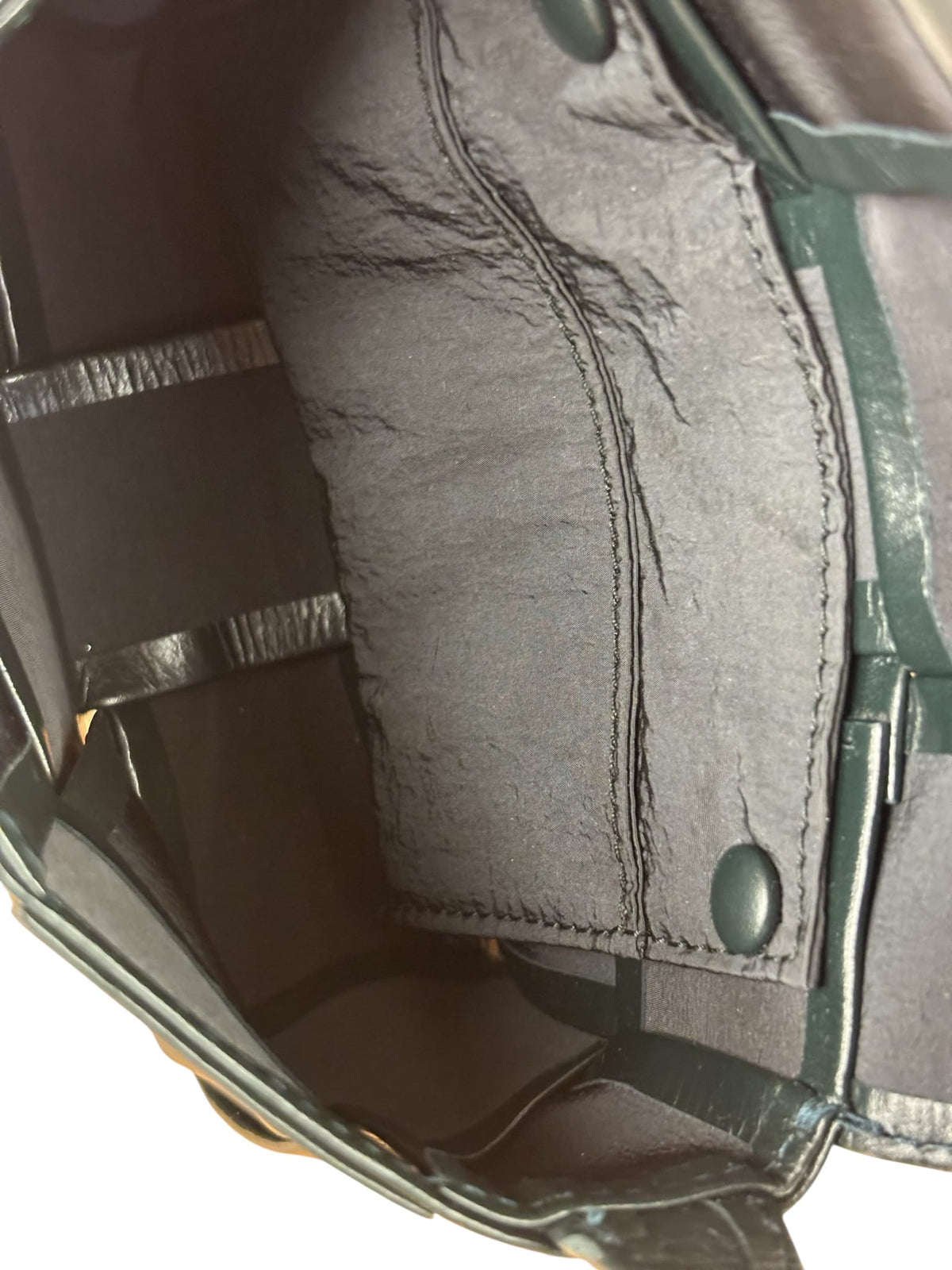 Bottega Veneta Dark Green Leather Intrecciato Nano Cassette Crossbody Bag