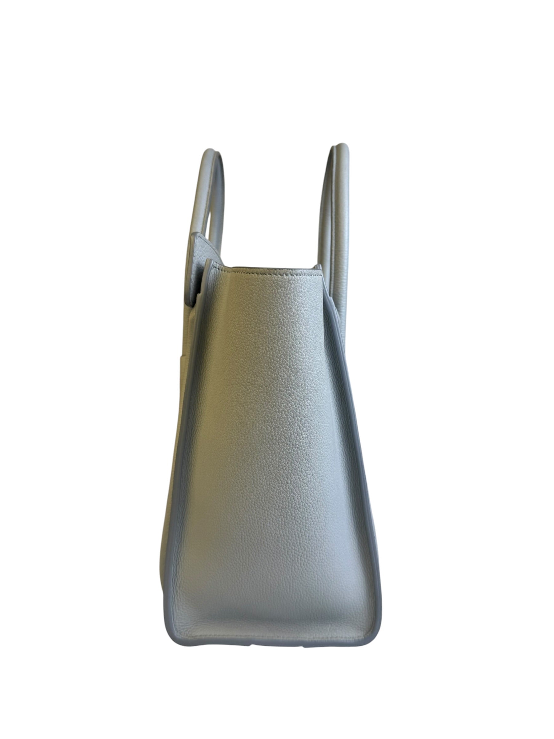 Celine Grey Pebbled Leather Luggage Micro Tote