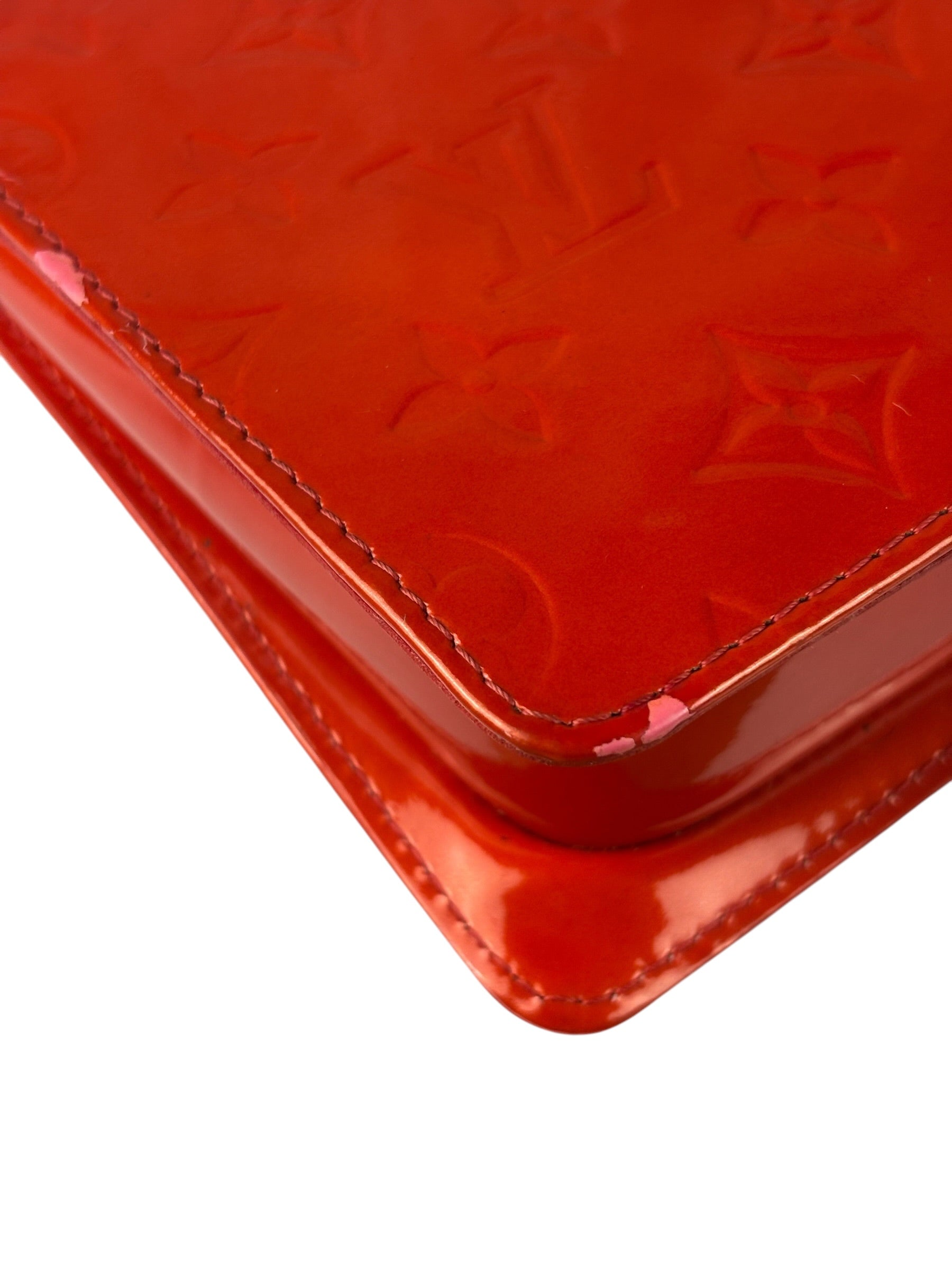 Louis Vuitton Red Vernis Mott Shoulder Bag