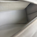 Balenciaga White Croc Embossed S Neo City Bag