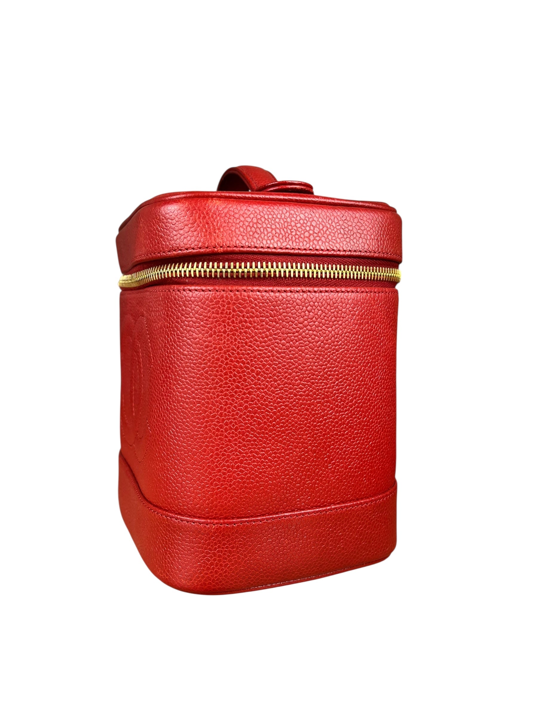 Chanel Red Caviar Vanity Cosmetic Case