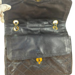 Chanel Dark Navy Quilted Leather Two-Toned CC Double Flap Bag '86-'88