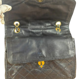Chanel Dark Navy Quilted Leather Two-Toned CC Double Flap Bag '86-'88