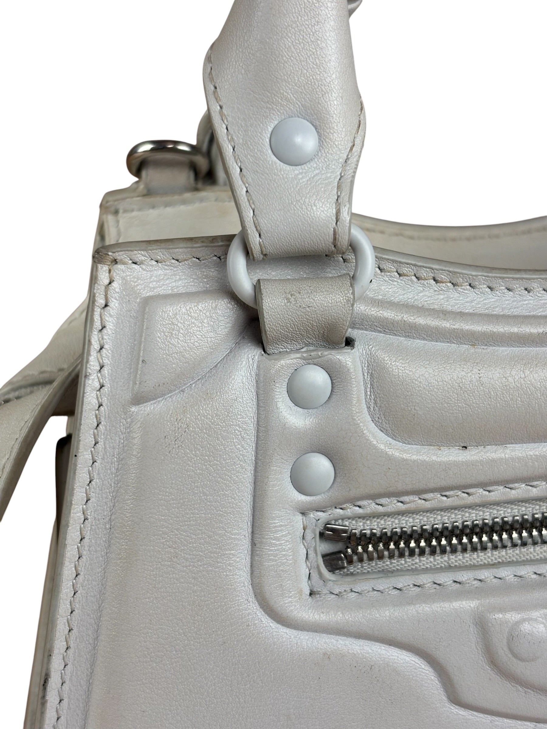 Balenciaga White Leather Neo Classic Le City Two-Way Bag