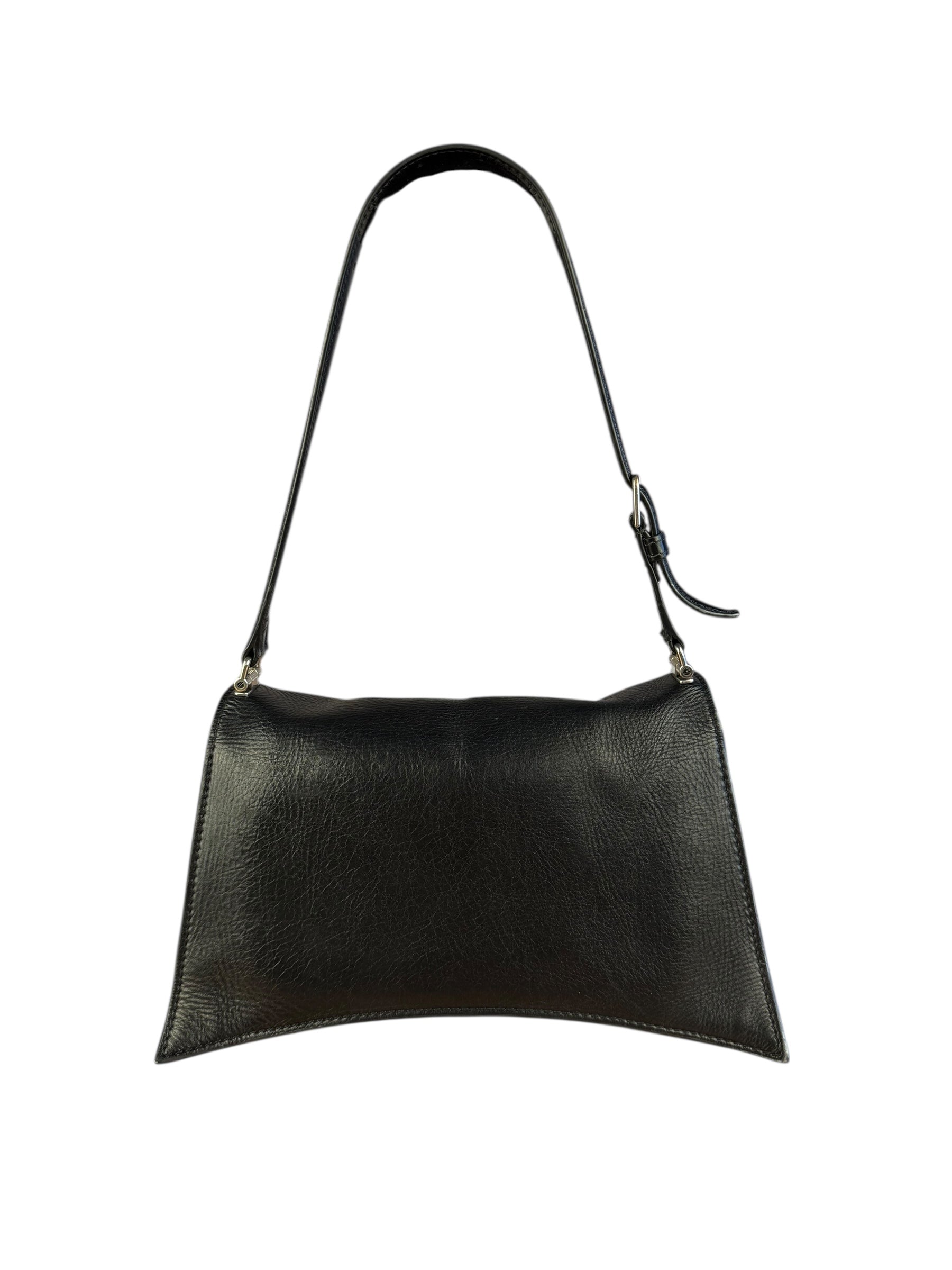 Balenciaga Crush Sling Shoulder Bag Black Leather