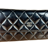 Chanel Black Patent Leather Wallet on Chain 2014