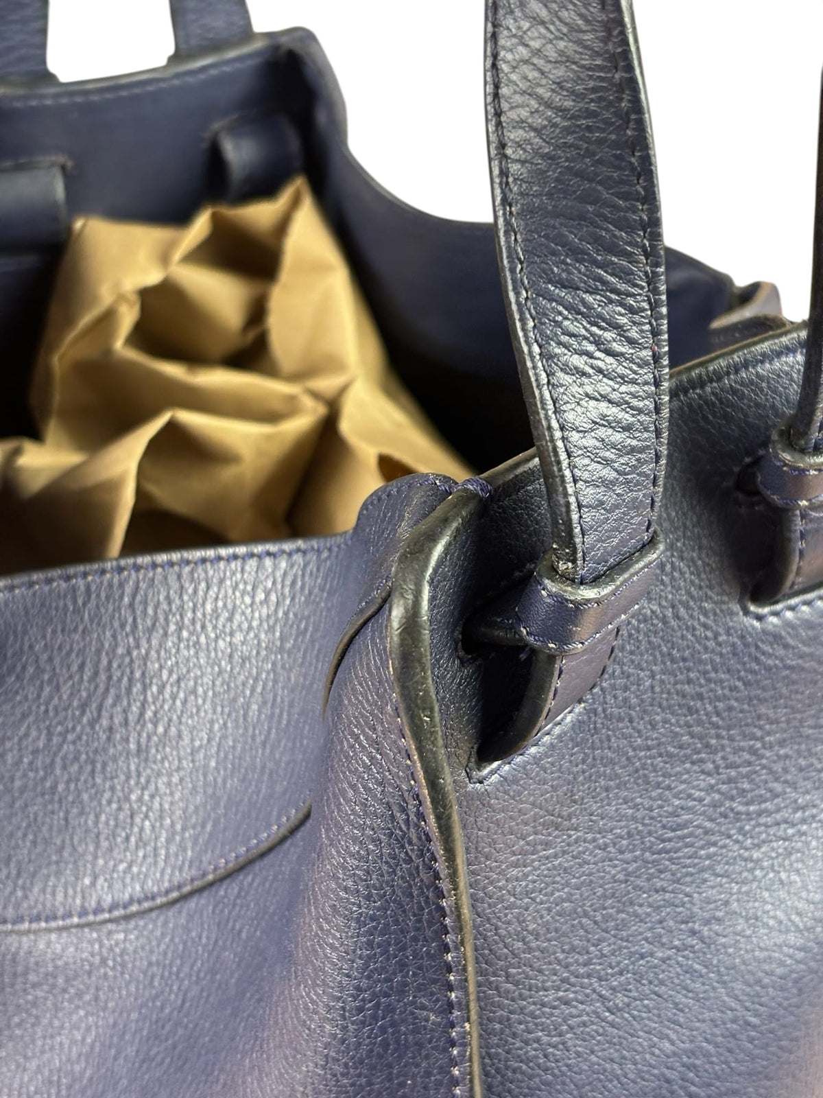Loewe Navy Leather Hammock Shoulder Bag