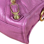 Balenciaga Purple Leather Velo Moto Two-Way Bag