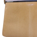 Bottega Veneta Vintage Yellow Lizard Print Clasp Handbag