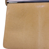 Bottega Veneta Vintage Yellow Lizard Print Clasp Handbag