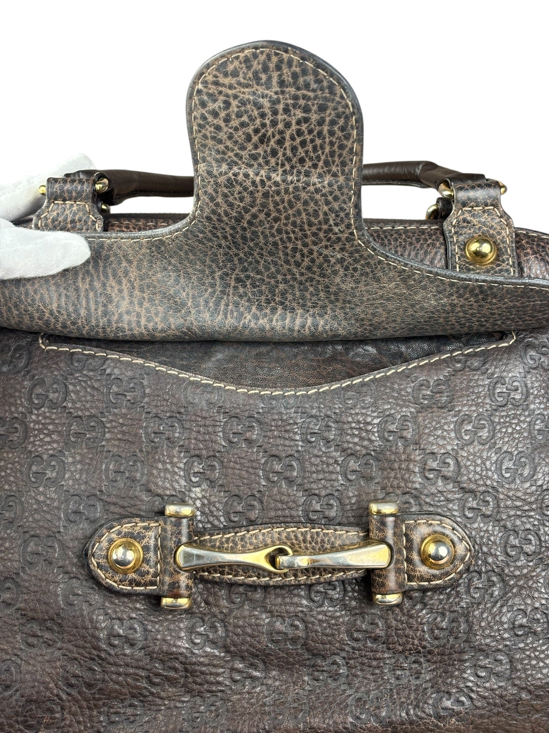 Gucci New Pelham Brown Leather Handbag