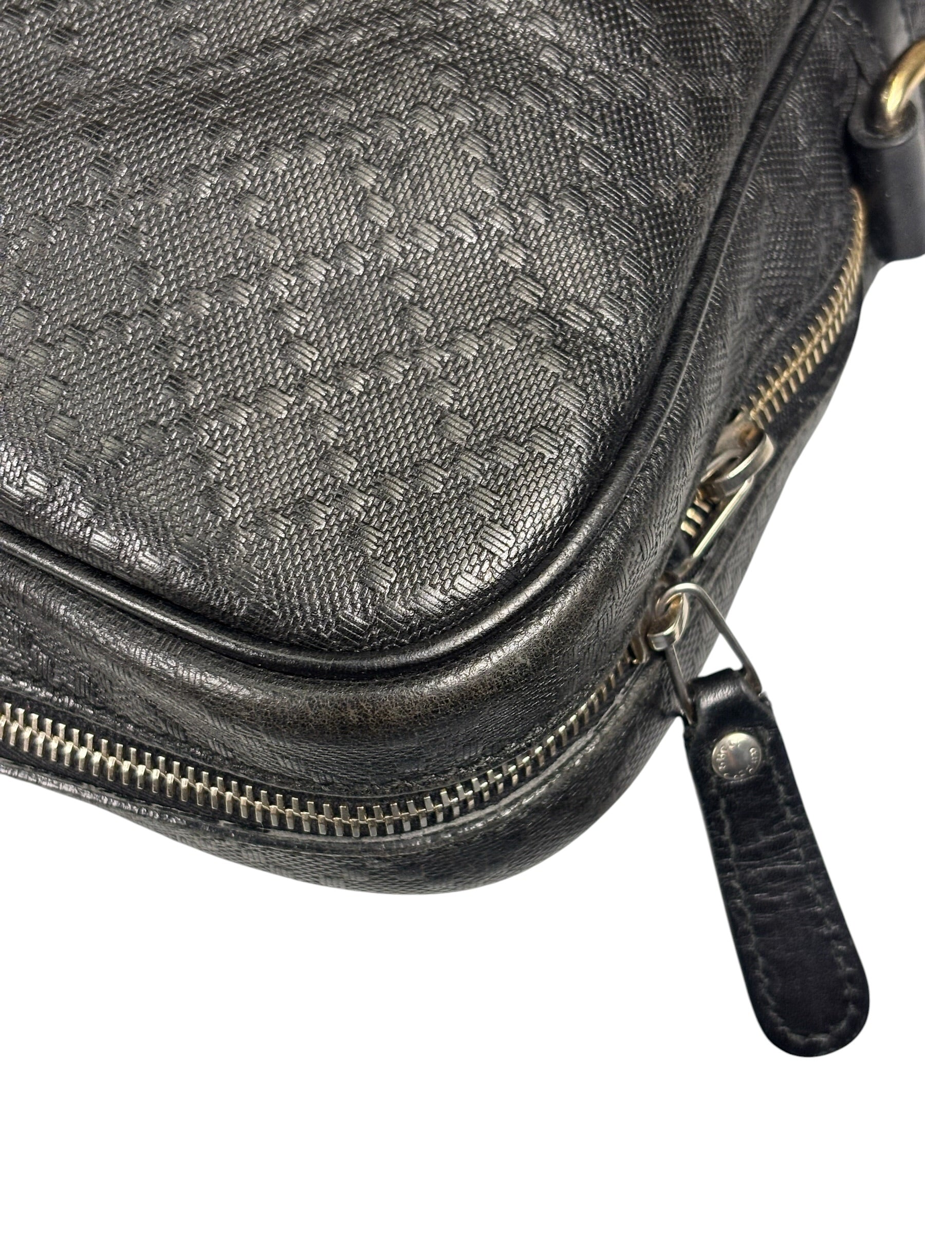 Gucci Black Leather Diamante Briefcase