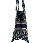 Christian Dior Navy Ecru Oblique Small Book Tote