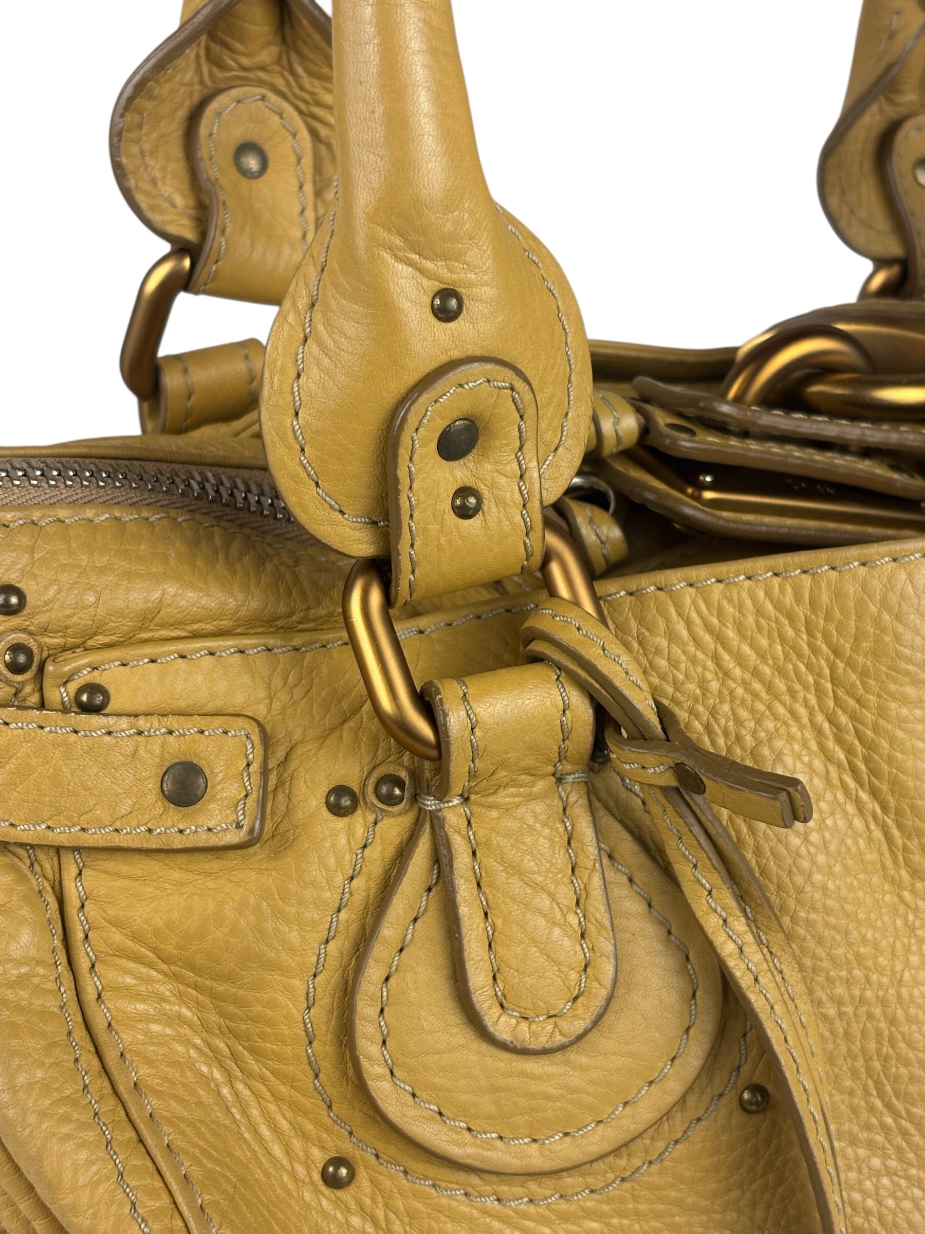 Chloe Yellow Leather Paddington Shoulder Bag