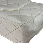 Chanel White Quilted Caviar Wooden M Flap 1999