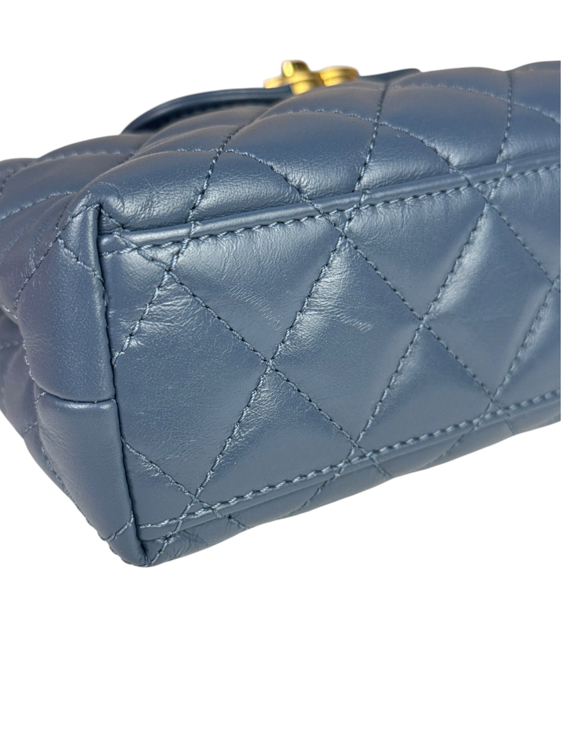 Chanel Blue Quilted Calfskin Nano Kelly Shopper Two-Way Bag 2023