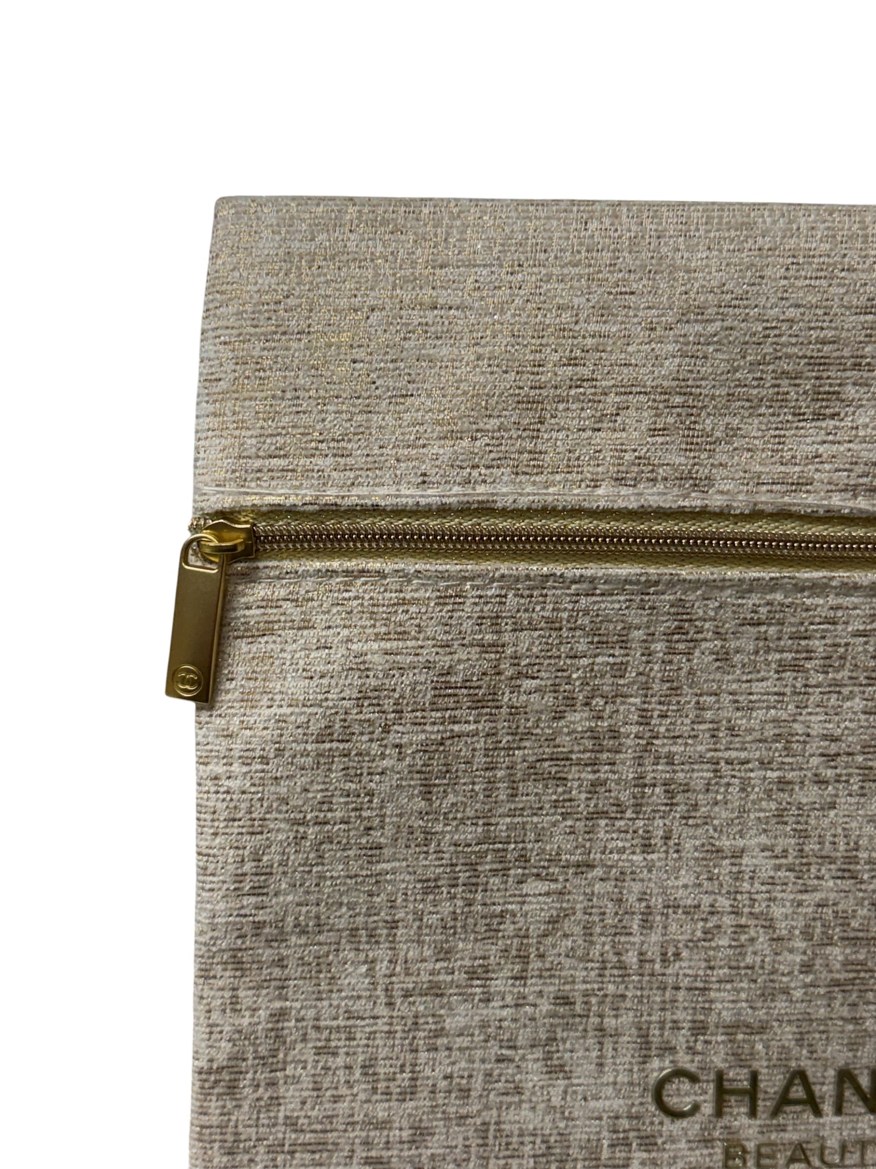 Chanel Beauty Metallic Cosmetic Travel Pouch