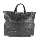 Prada Vintage Black Shine Leather Vitello Daino Tote