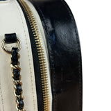Chanel White/Black Quilted Leather 2Way Vanity Bag 2019