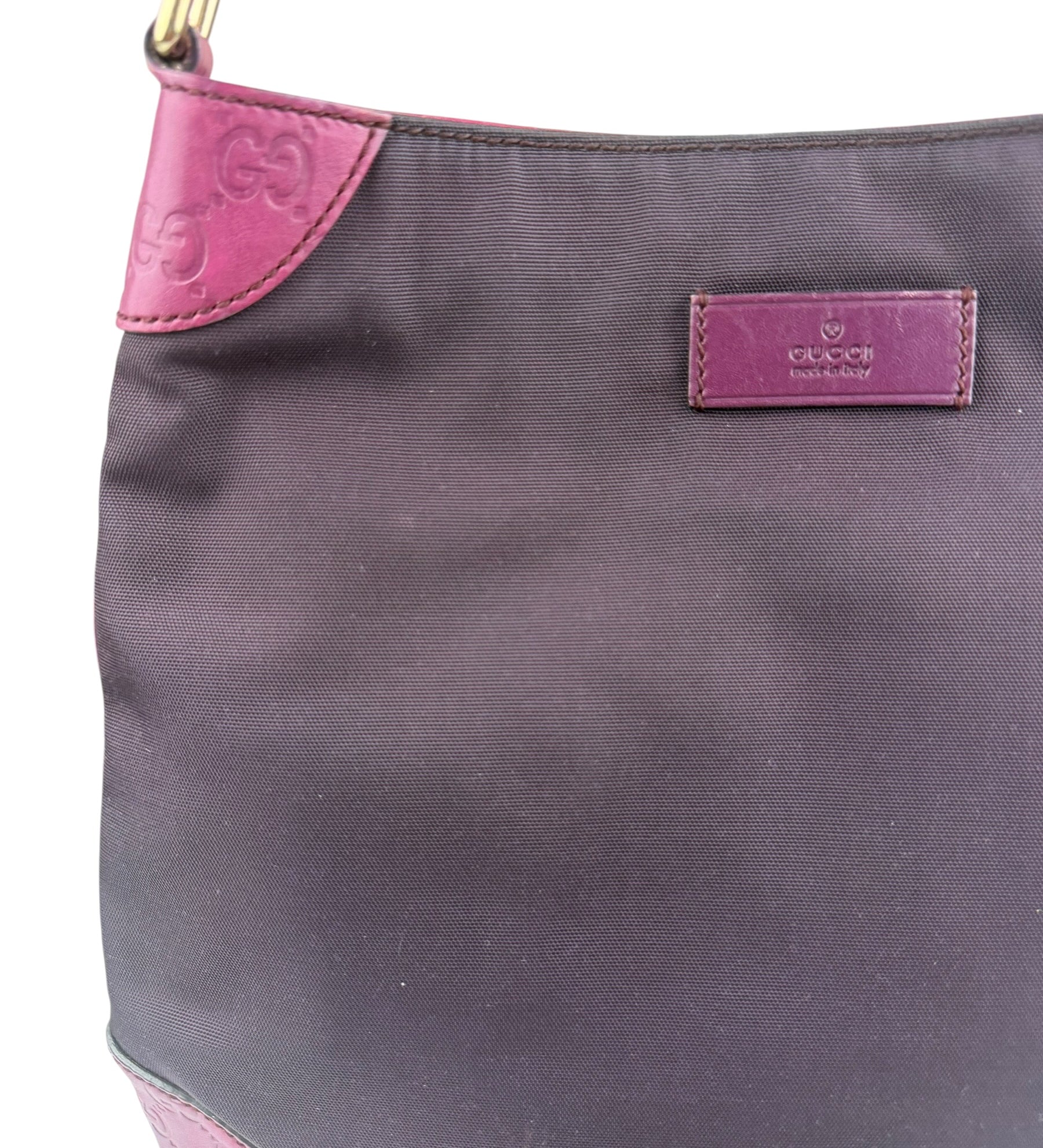 Gucci Vintage Purple Canvas Shoulder/Hobo Bag