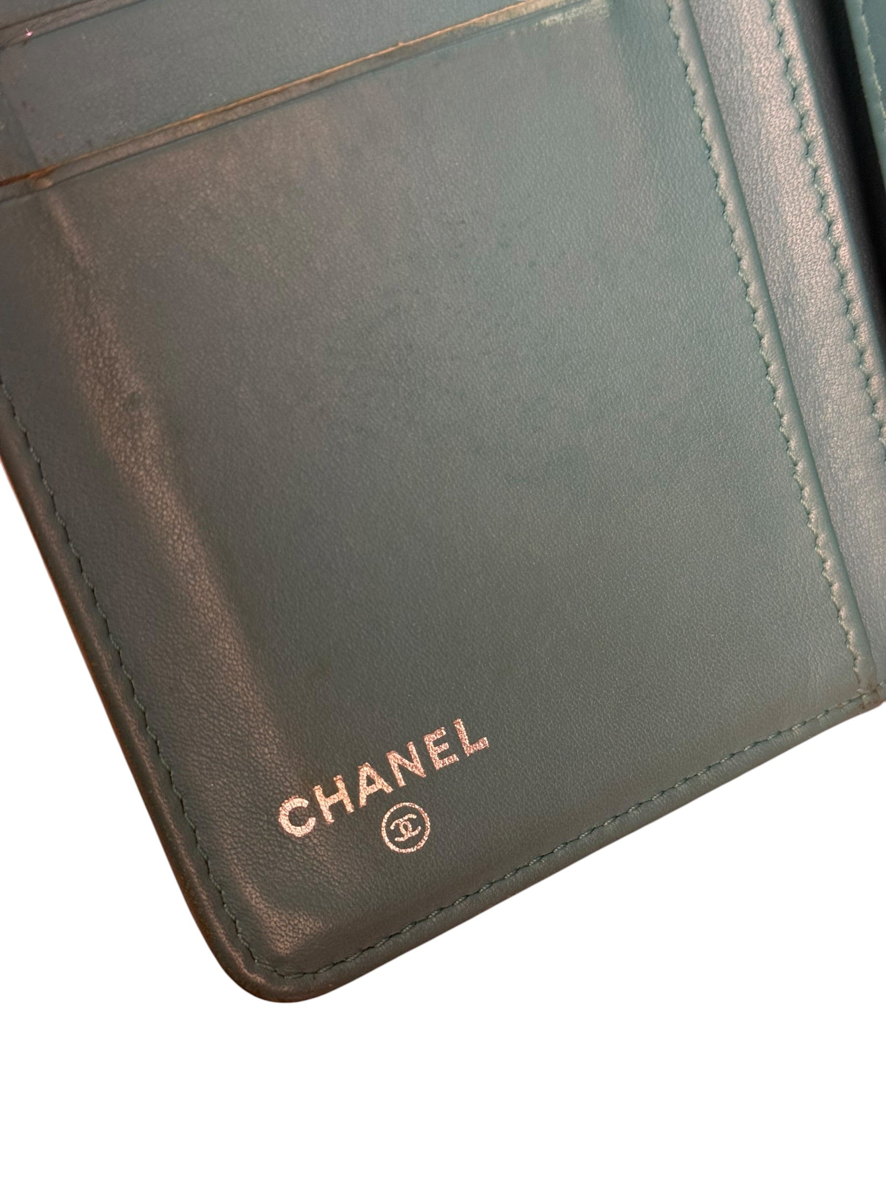 Chanel Turquoise Blue Python Long Wallet 2014