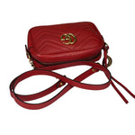 Gucci Red Leather Marmont Small Camera Bag