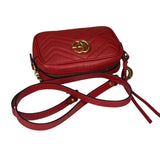 Gucci Red Leather Marmont Small Camera Bag