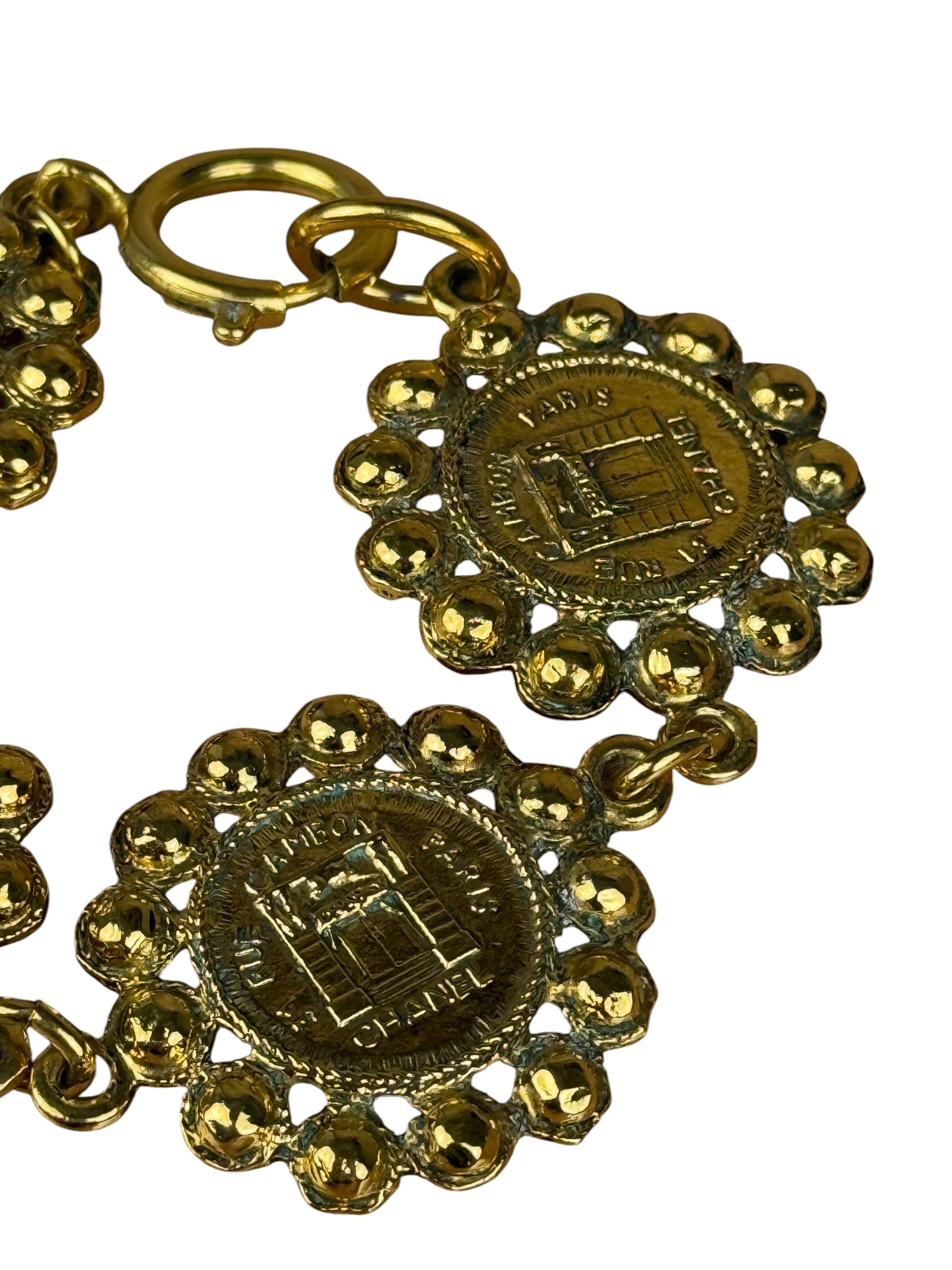Chanel Gold Rue Cambon Medallion Bracelet