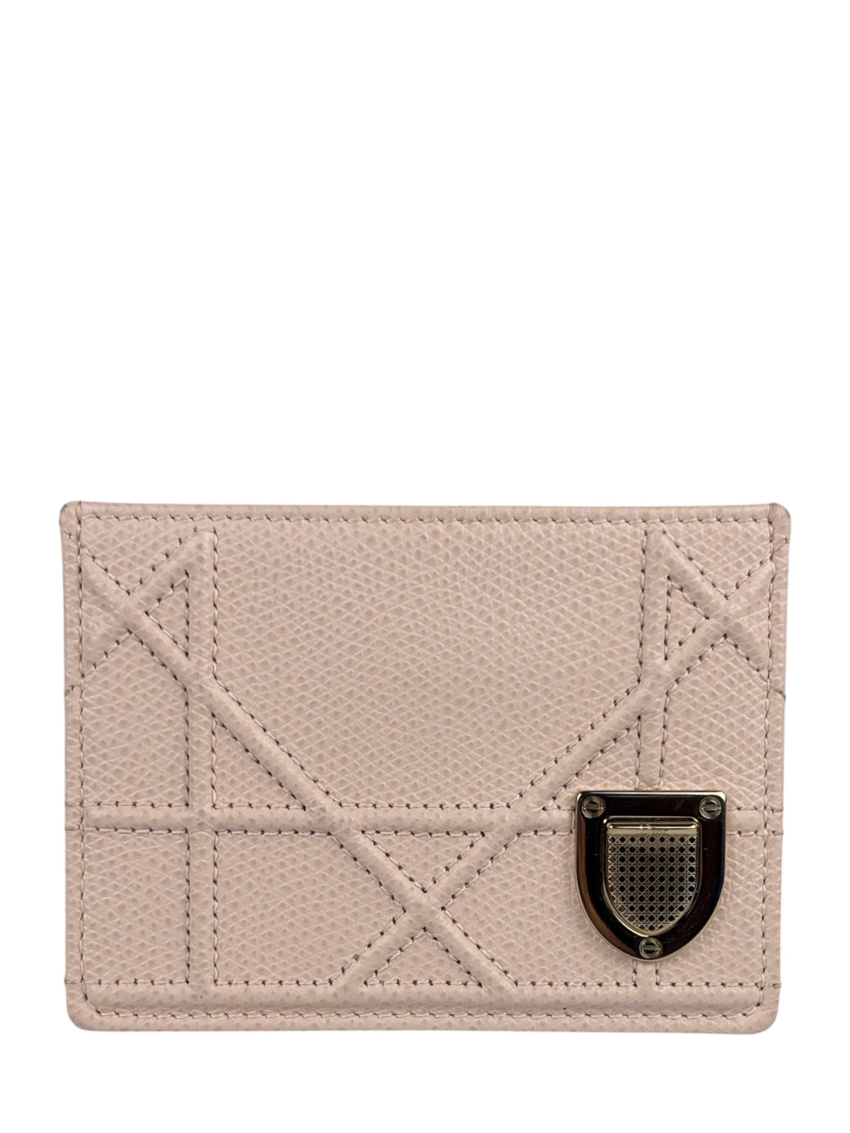 Christian Dior Nude Pink Leather Card Holder