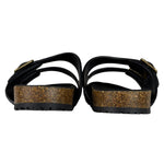 Yves Saint Laurent Black Jimmy Pony Hair Falt Sandal