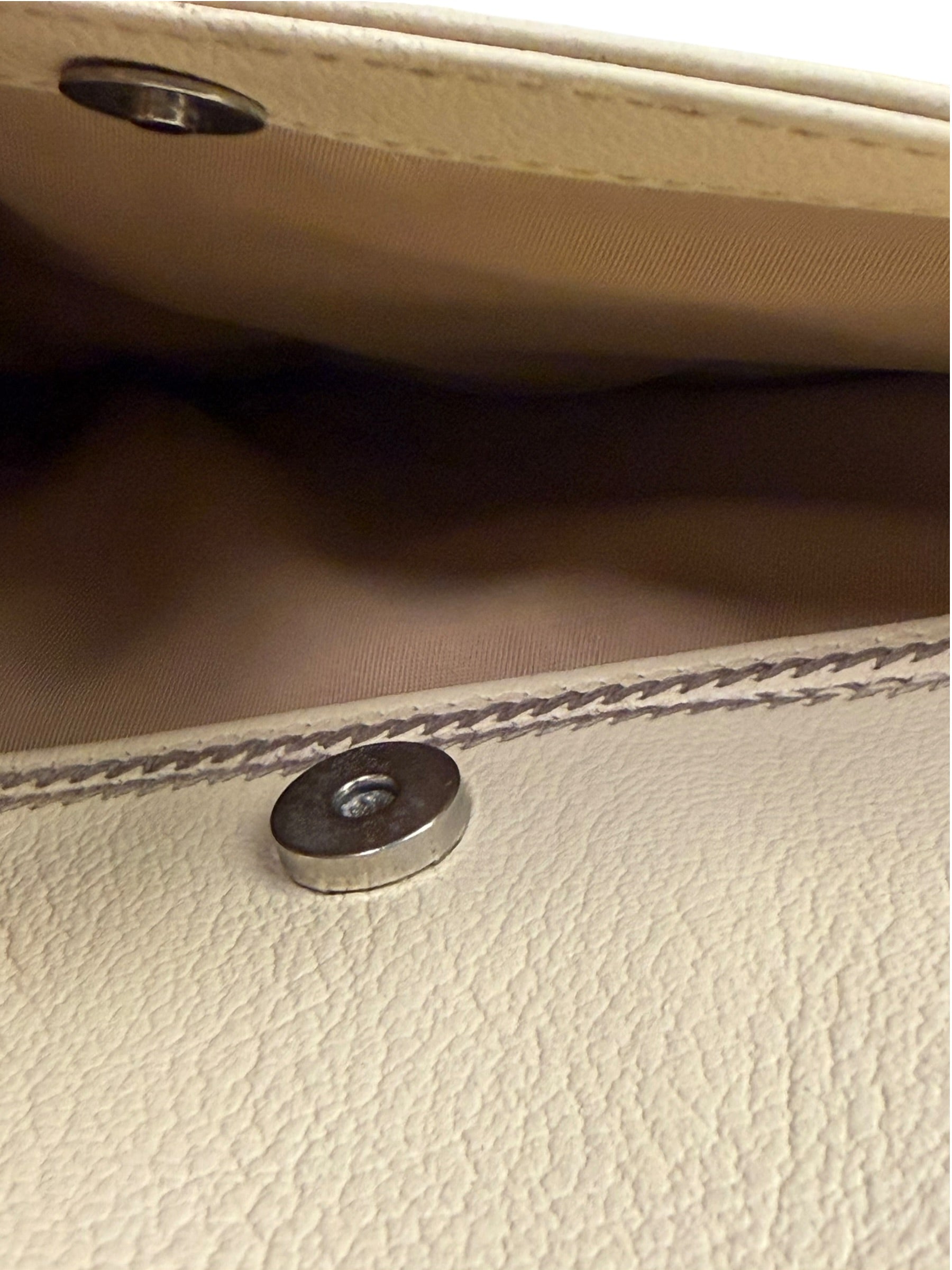 Christian Dior Cream Leather Saddle Shoulder Bag