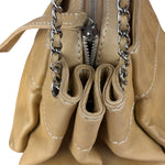 Chanel Warm Beige Leather LAX Accordion Shoulder Bag 2003