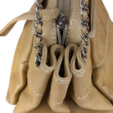 Chanel Warm Beige Leather LAX Accordion Shoulder Bag 2003