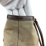 Prada Vintage Jacquard Logo Tote Brown