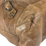Balenciaga Brown Lambskin Day Moto Hobo Bag