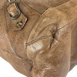 Balenciaga Brown Lambskin Day Moto Hobo Bag
