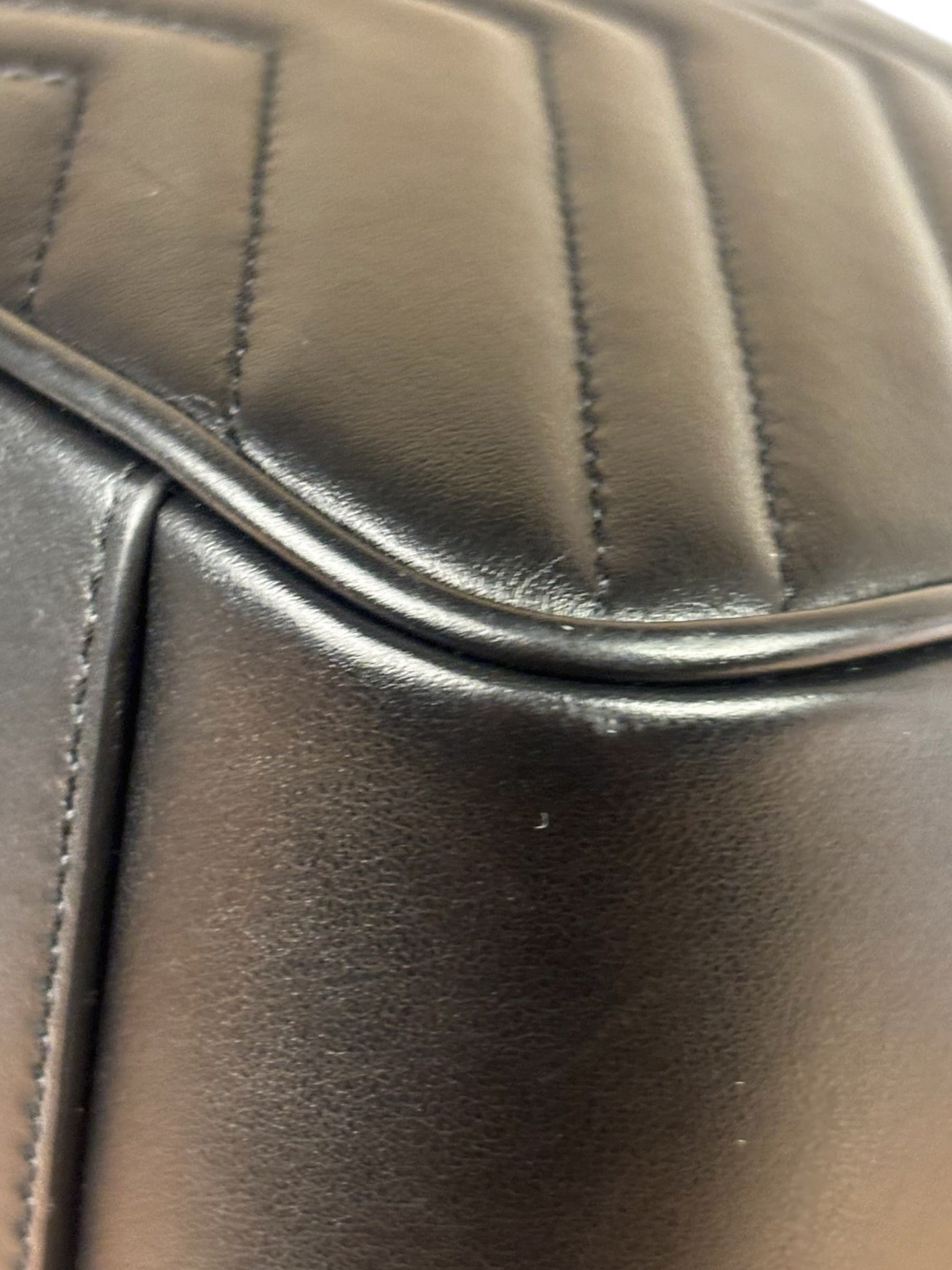 Gucci Black Leather Marmont Medium Shoulder Bag