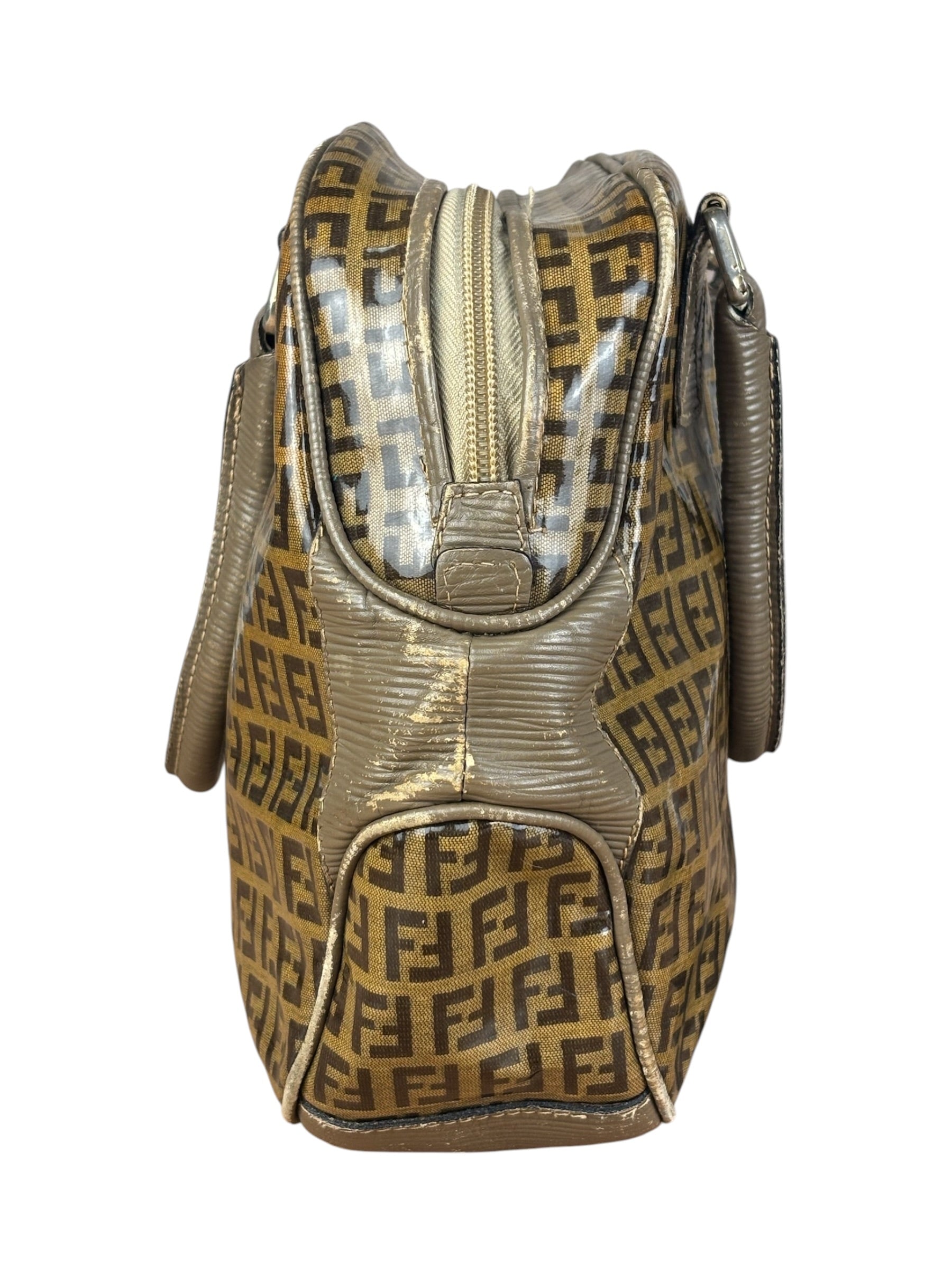 Fendi Vintage FF Brown PVC Handbag