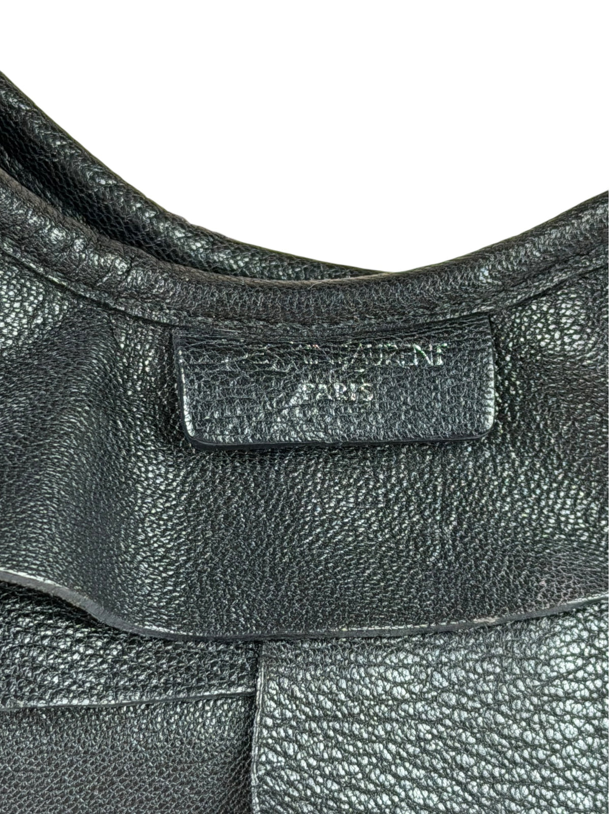Yves Saint Laurent Black Leather St. Tropez Ruffled Hobo Bag