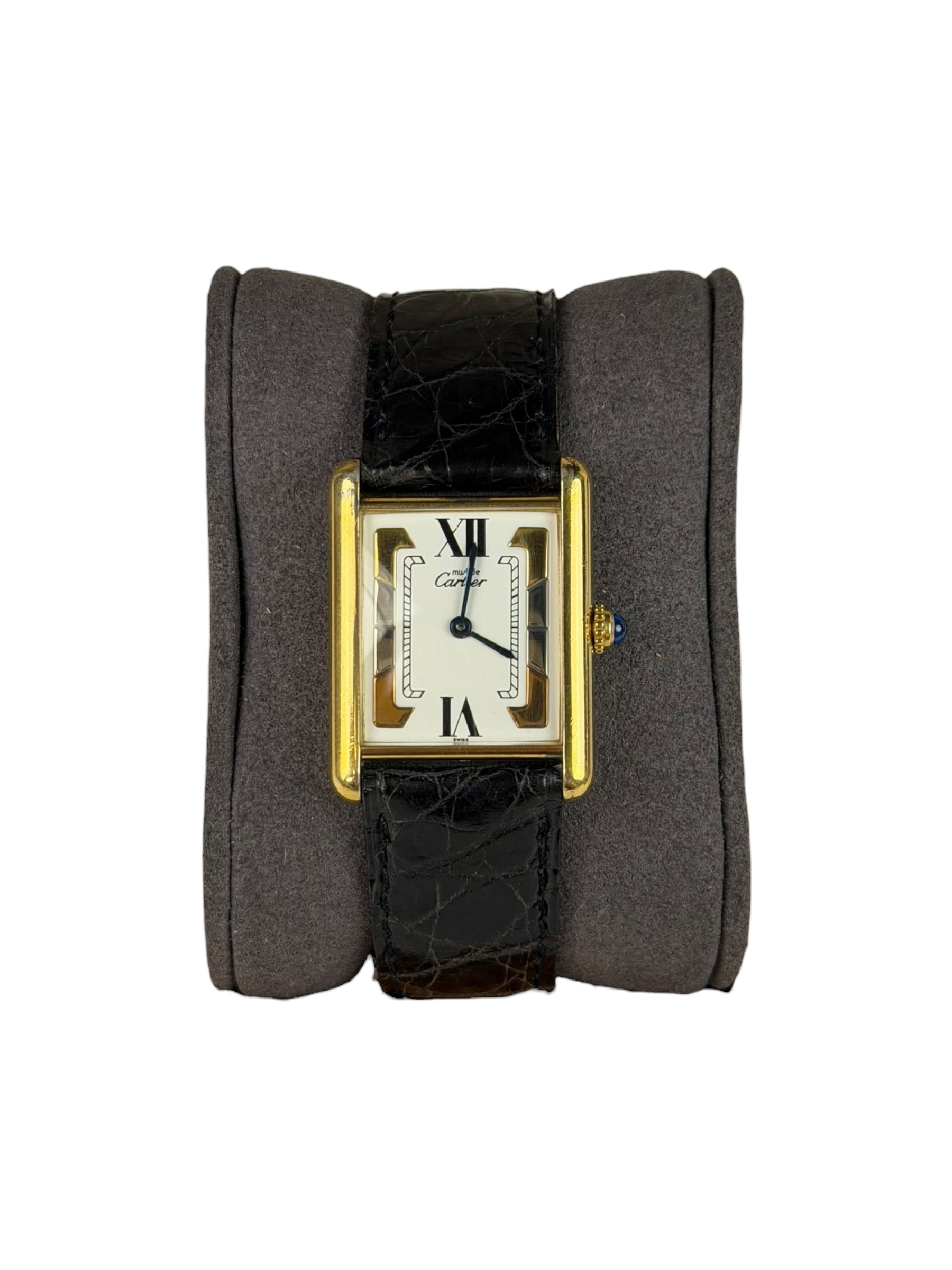 Cartier Must De Tank Tri Color Black Strap