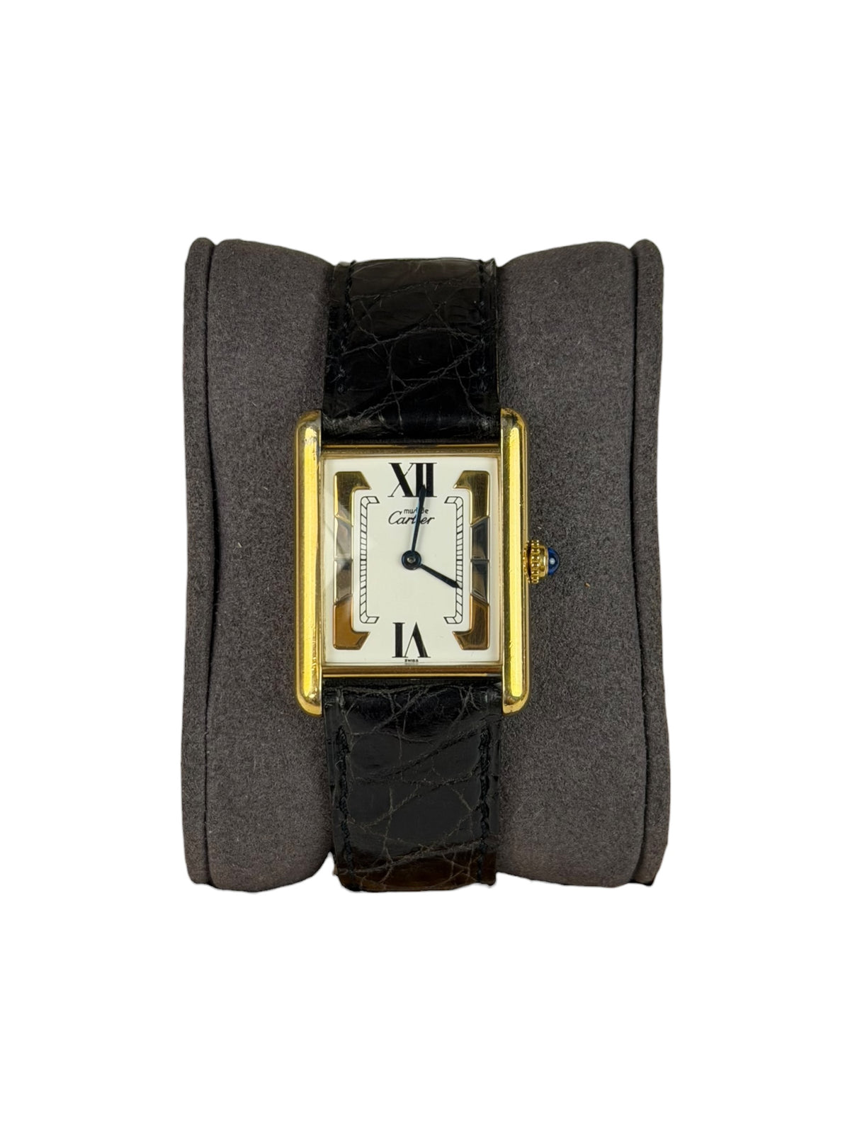 Cartier Must De Tank Tri Color Black Strap