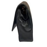 Chanel Vintage Black Leather Timeless Diagonal Stitch Flap Bag 1986