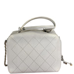 Chanel White Quilted Leather Vanity Small Bowling Two-Way Bag 2019